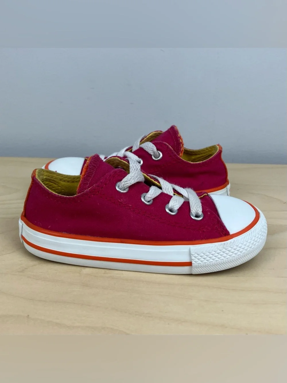 Converse Infants Girls Size 7.0 All Star Chuck Taylor Low Top Shoes Pink White